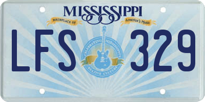 MS license plate LFS329