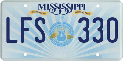 MS license plate LFS330