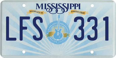 MS license plate LFS331