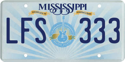 MS license plate LFS333
