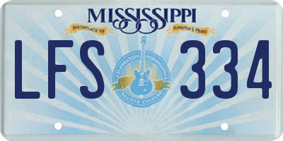 MS license plate LFS334