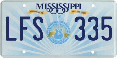 MS license plate LFS335
