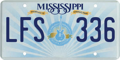MS license plate LFS336