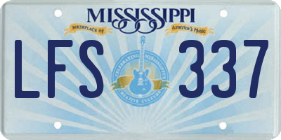 MS license plate LFS337