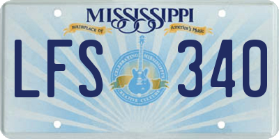 MS license plate LFS340