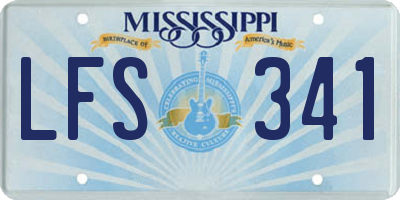 MS license plate LFS341