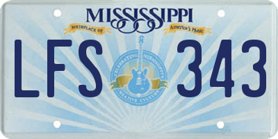 MS license plate LFS343
