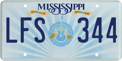 MS license plate LFS344