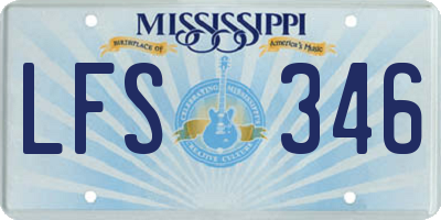 MS license plate LFS346
