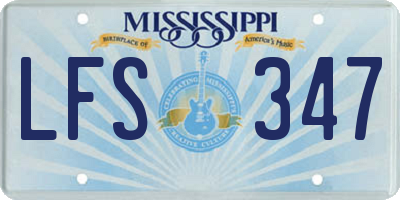 MS license plate LFS347