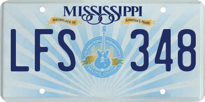 MS license plate LFS348