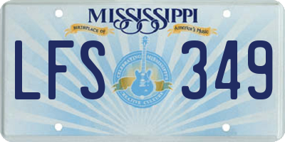 MS license plate LFS349