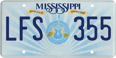MS license plate LFS355