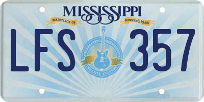 MS license plate LFS357
