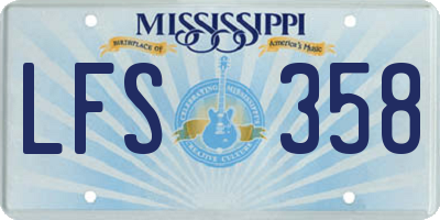 MS license plate LFS358