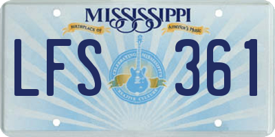 MS license plate LFS361