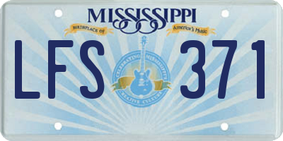MS license plate LFS371