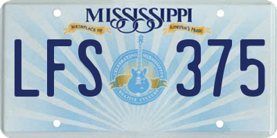 MS license plate LFS375
