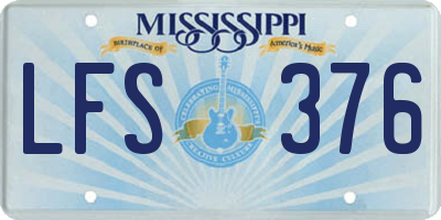 MS license plate LFS376