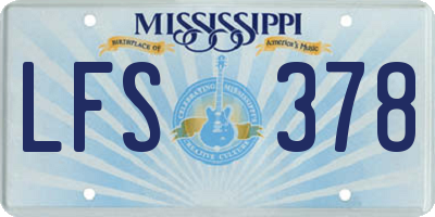 MS license plate LFS378