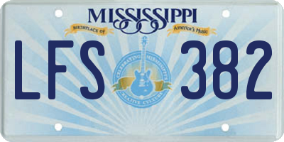 MS license plate LFS382