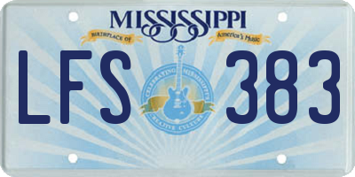 MS license plate LFS383