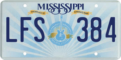 MS license plate LFS384