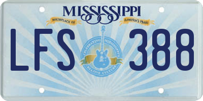 MS license plate LFS388