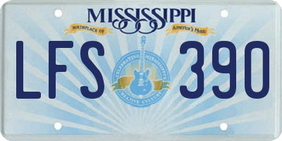 MS license plate LFS390