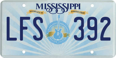 MS license plate LFS392