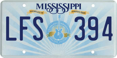 MS license plate LFS394