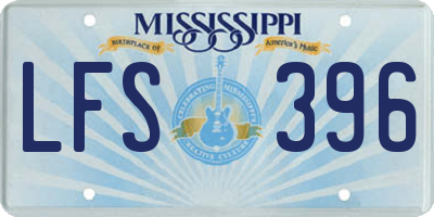 MS license plate LFS396