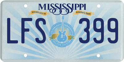 MS license plate LFS399