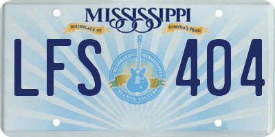 MS license plate LFS404