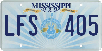 MS license plate LFS405