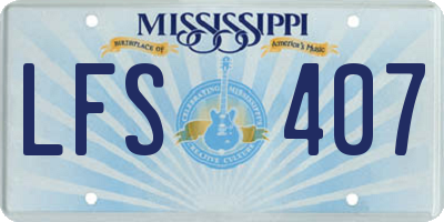 MS license plate LFS407