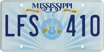 MS license plate LFS410