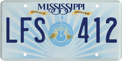 MS license plate LFS412