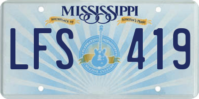 MS license plate LFS419
