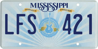 MS license plate LFS421