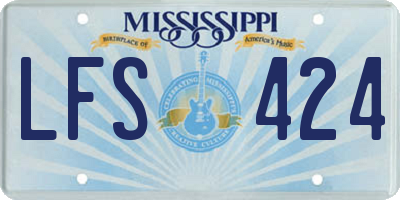 MS license plate LFS424