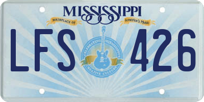 MS license plate LFS426