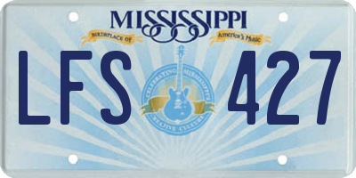MS license plate LFS427