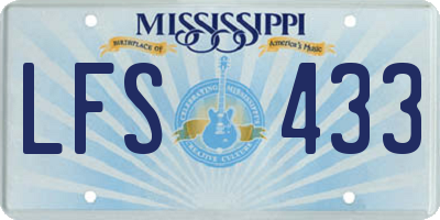 MS license plate LFS433