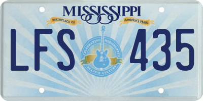 MS license plate LFS435