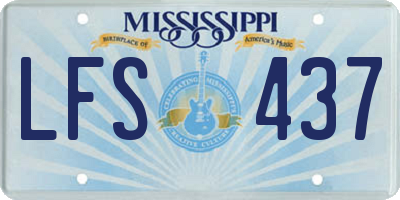 MS license plate LFS437