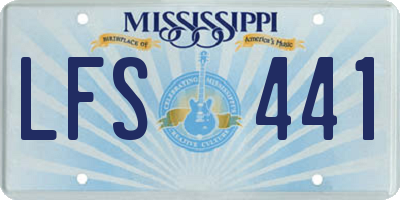 MS license plate LFS441