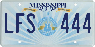 MS license plate LFS444