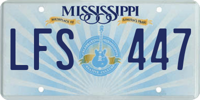 MS license plate LFS447
