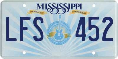 MS license plate LFS452